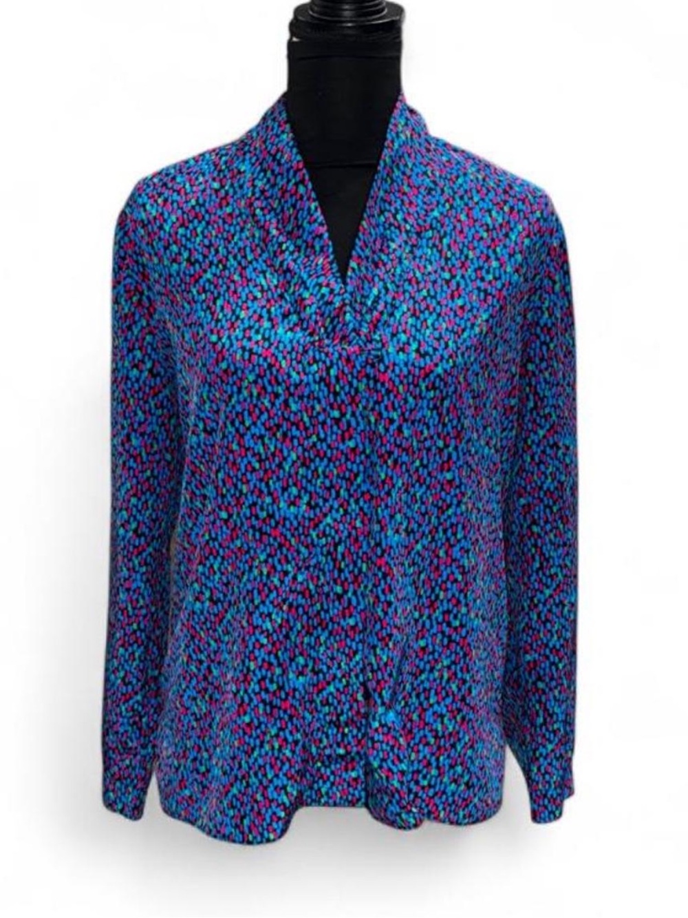 Prophecy Multi-Dot V-Neck Long Sleeve Blouse